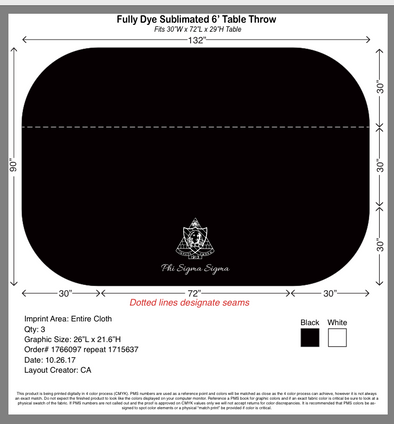 Phi Sigma Sigma Ritual Tablecloth